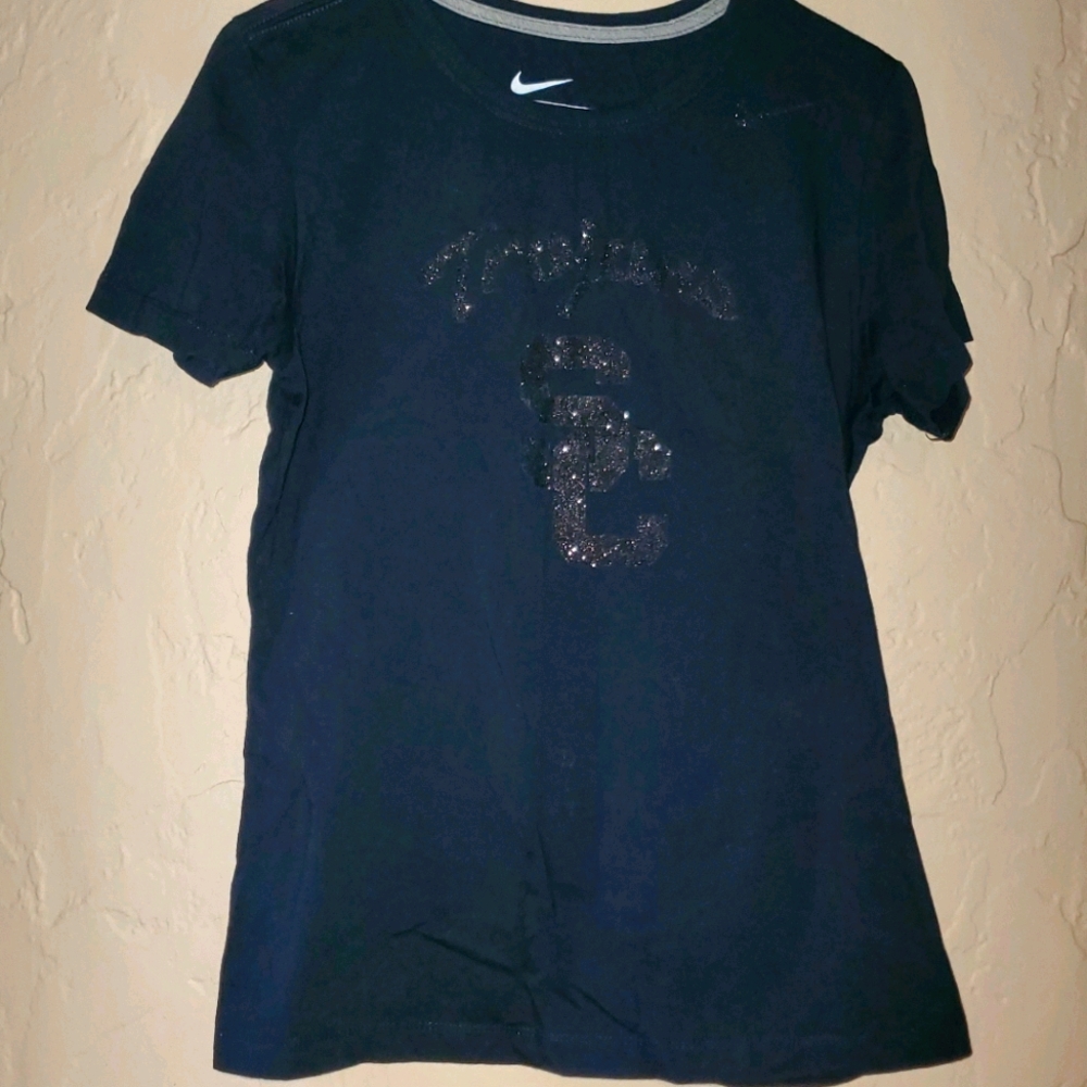 Nike USC Trojans Black Glitter Top